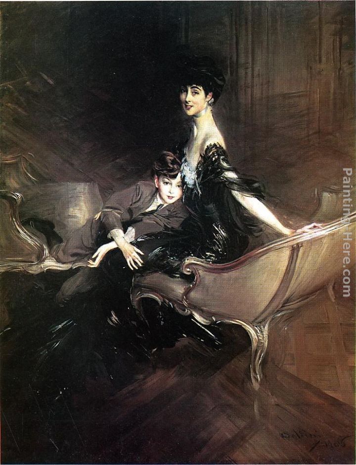 Consuelo, Duchess of Marlborough, with Her Son Ivor Spencer-Churchill painting - Giovanni Boldini Consuelo, Duchess of Marlborough, with Her Son Ivor Spencer-Churchill art painting